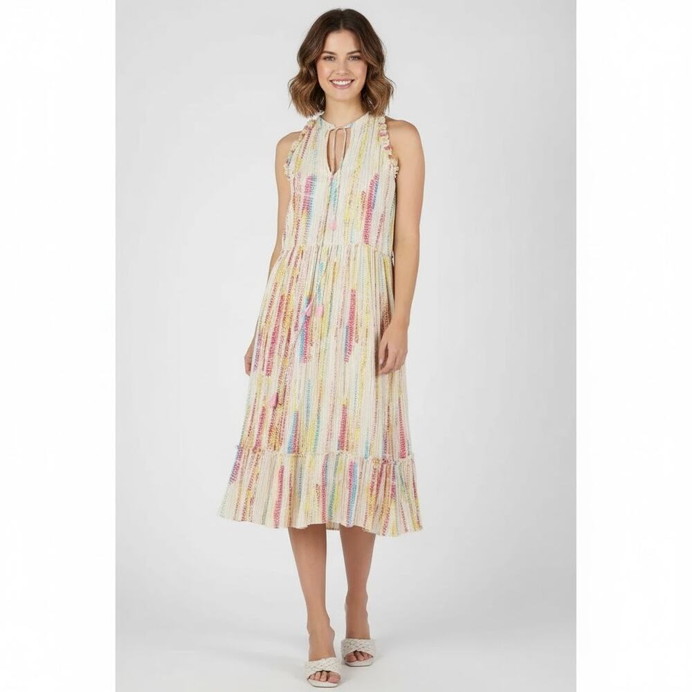 Black Tape Cotton Printed Dress